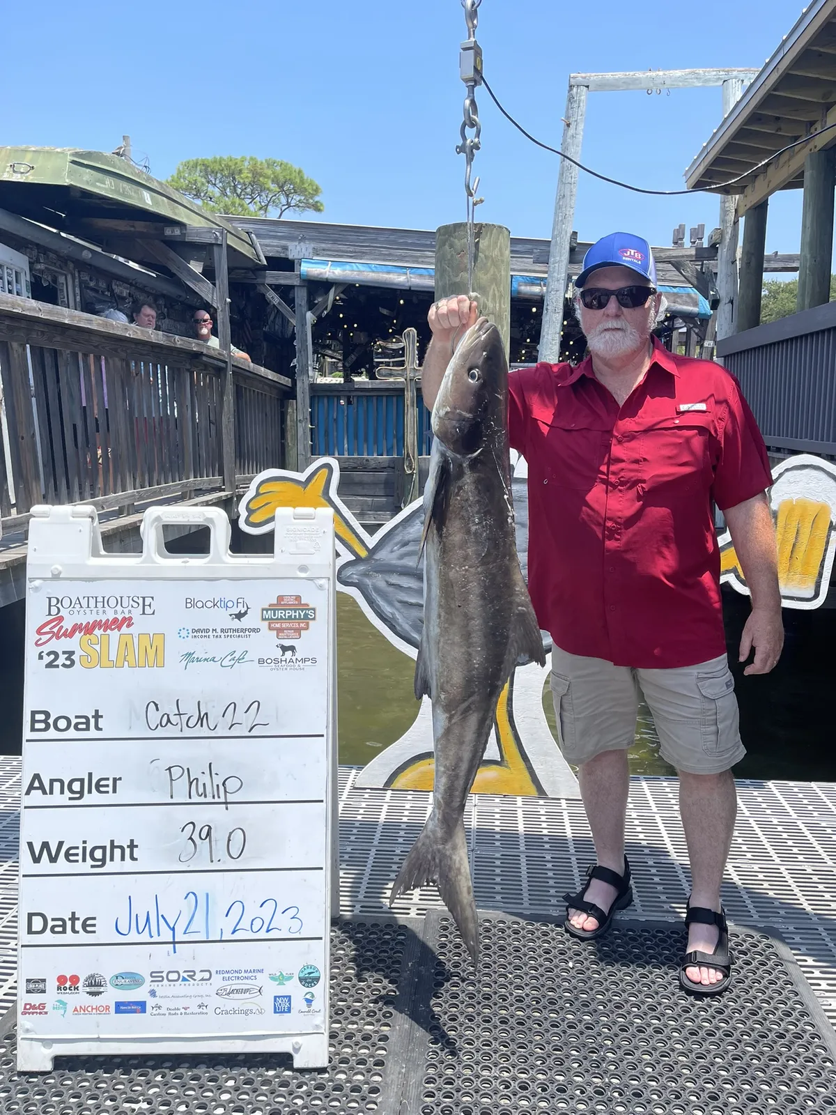 Anglers with a stringer of vermilion snapper caught bottom fishing offshore Destin