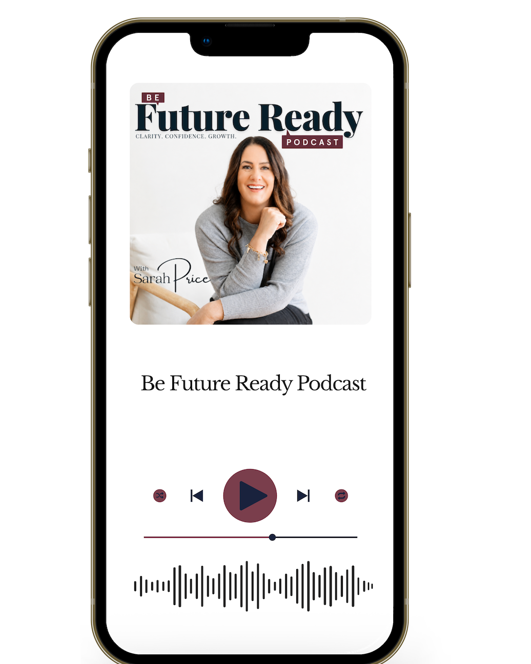 Be Future Ready podcast playing on a phone