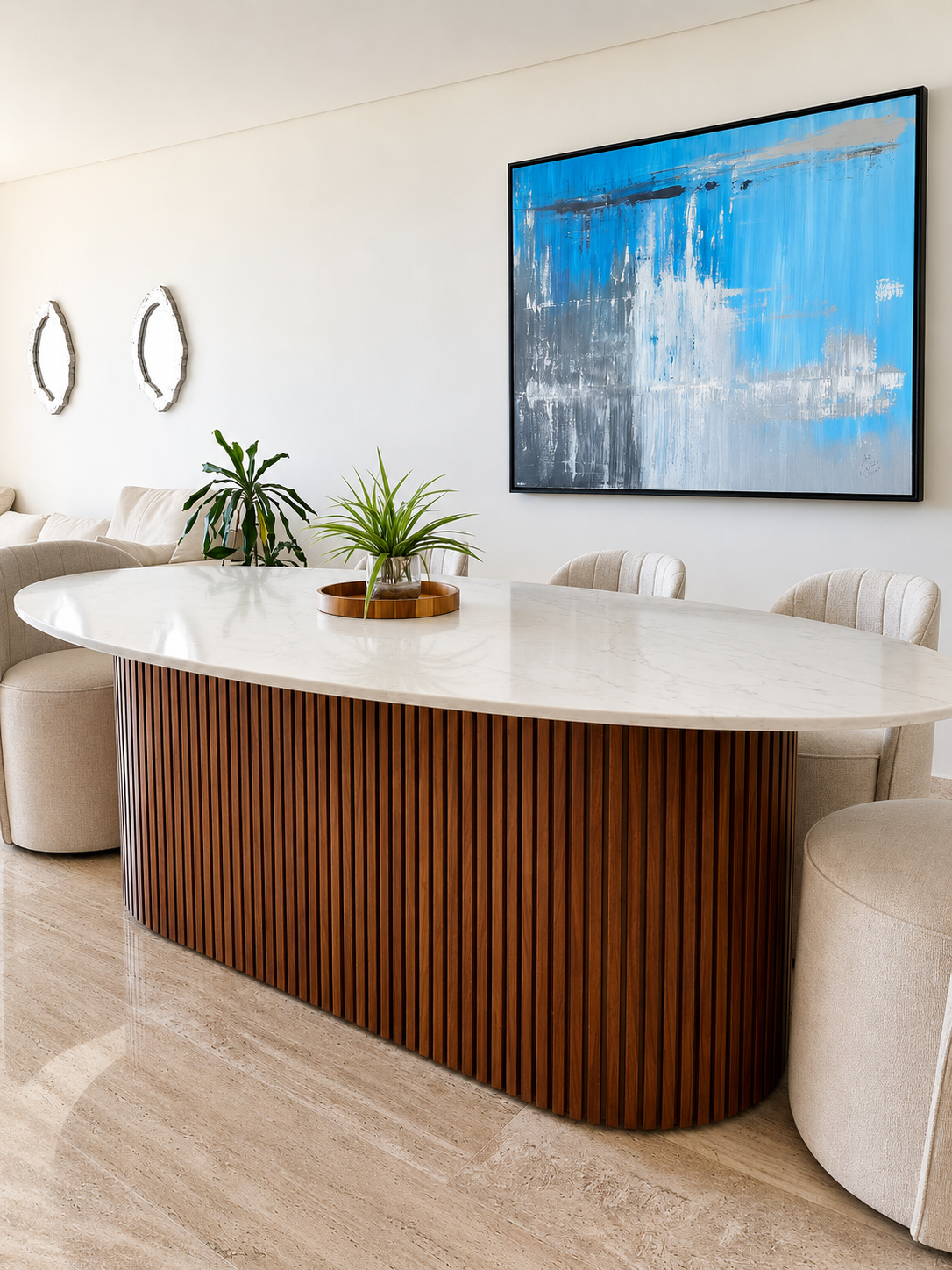 Ambientación de comedor en proyecto residencial