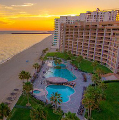 Condo pool overlooking the sea