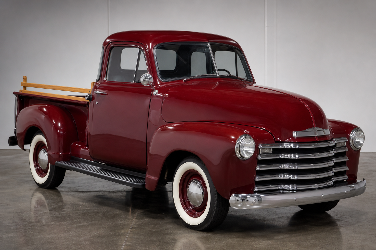 Restored 1950s pickup with oak bed