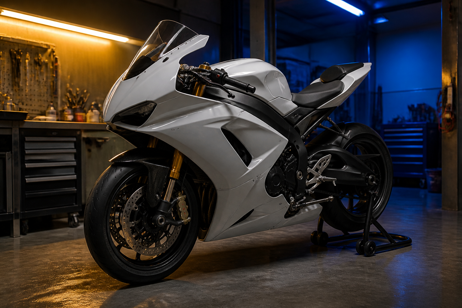 Sport bike fairing repair in Miami