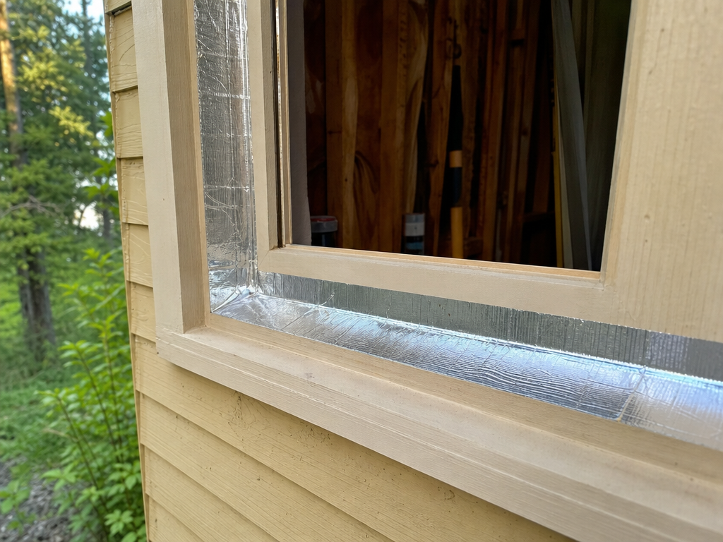 Flashing tape applied around a window opening before the unit is set