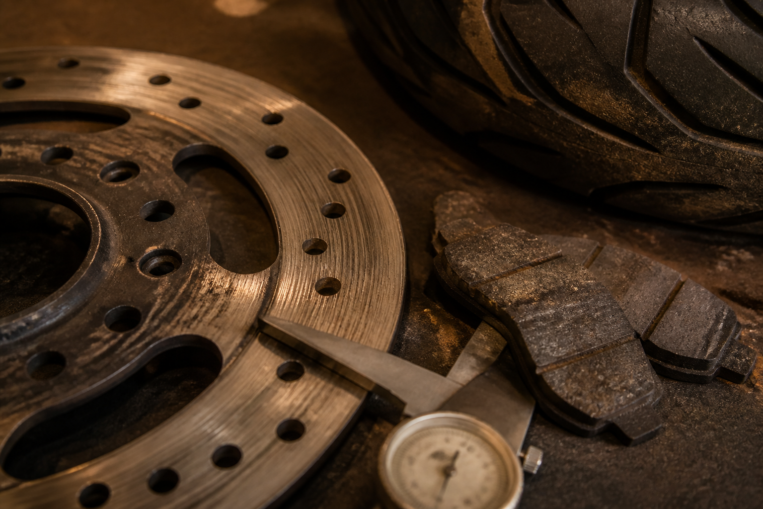Used motorcycle brake and tire wear inspection in Miami