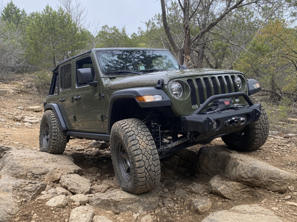Project Sundowner JL Wrangler on trail at Barnwell Mountain, Texas