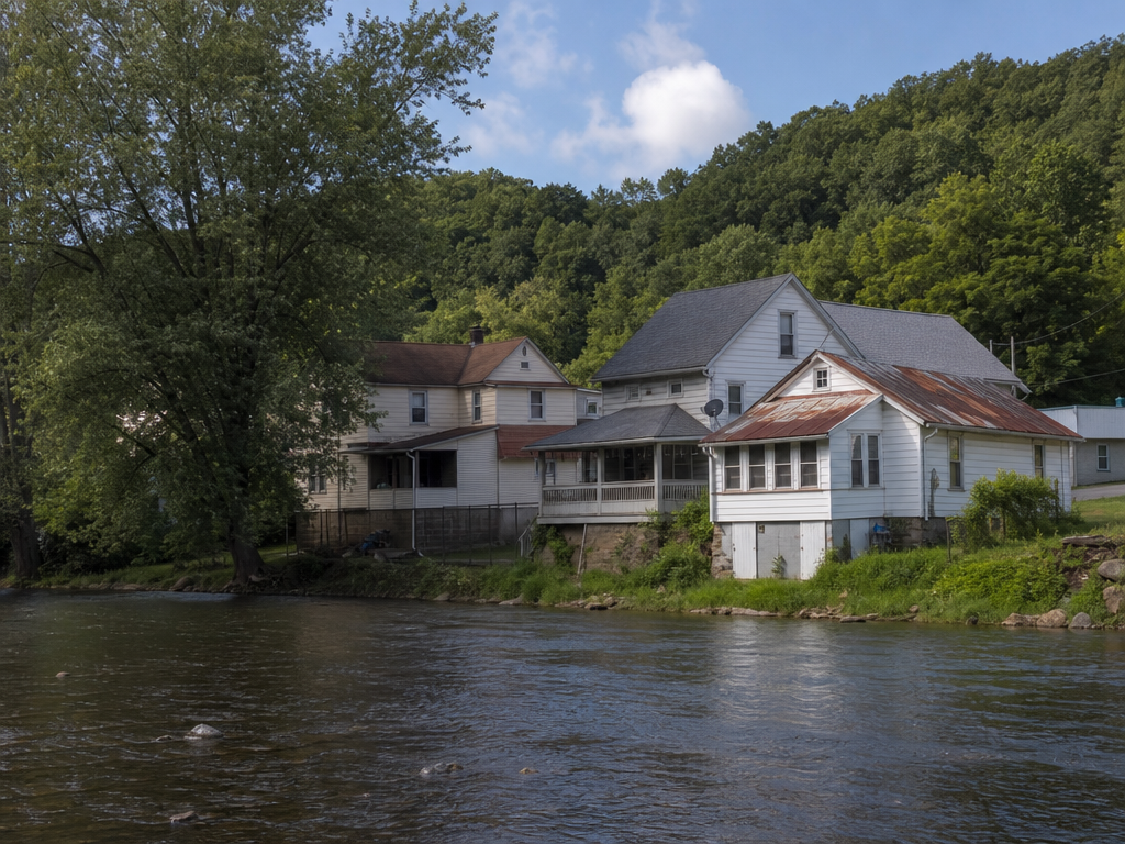 Older homes in the mountain town of Erwin, Tennessee