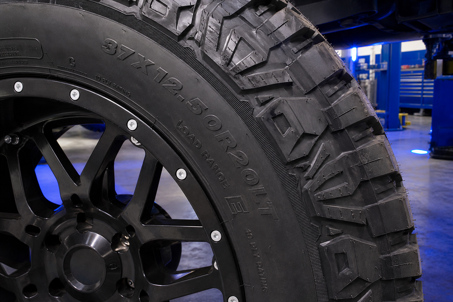 Diesel truck tire sidewall E-range Houston