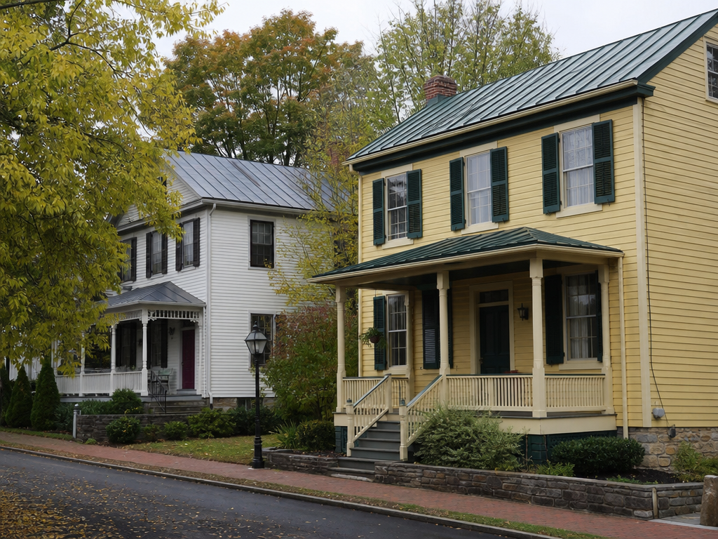 Well-preserved historic homes in Jonesborough, Tennessee