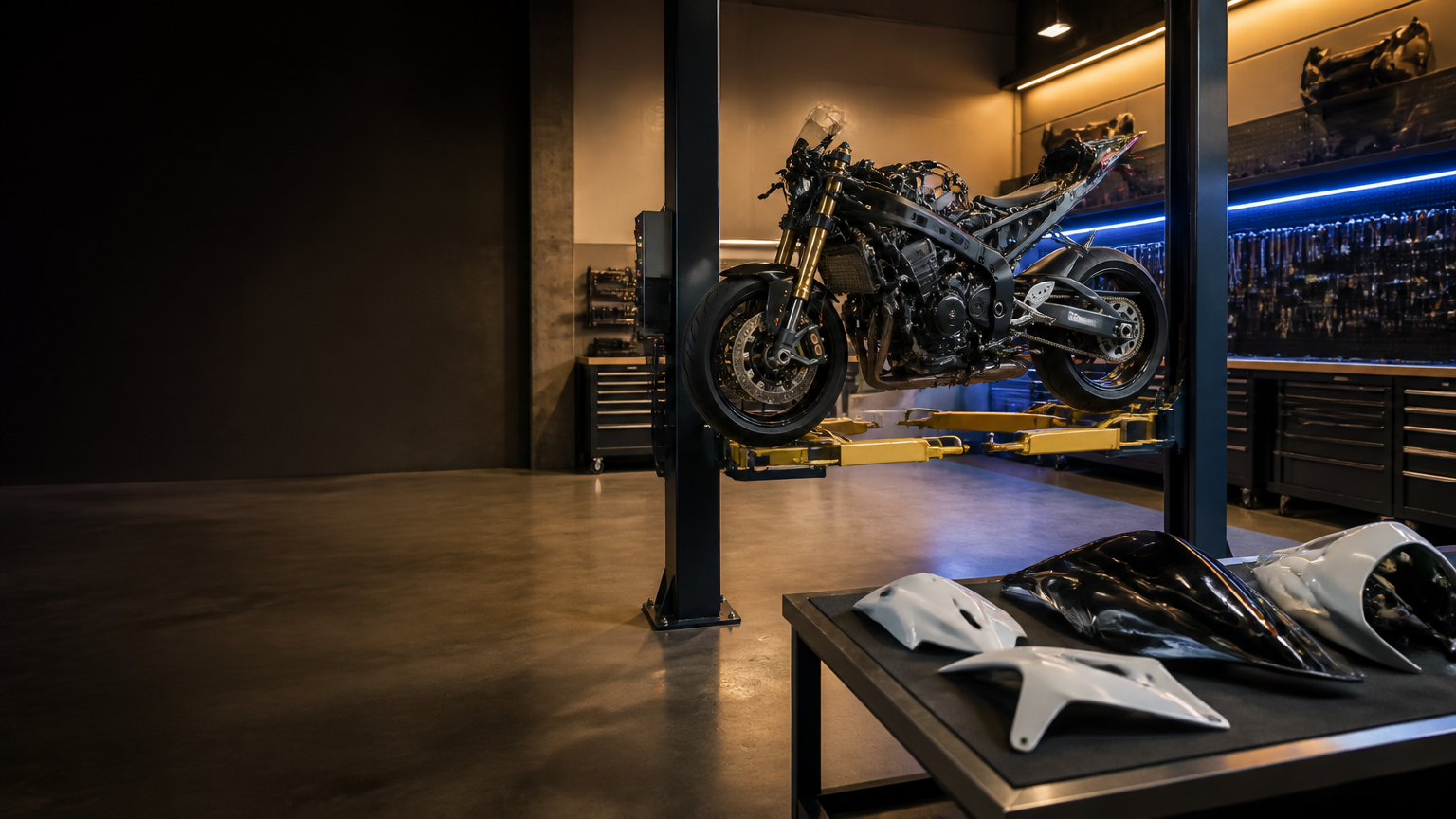 Motorcycle crash, collision, and fairing repair in Miami at Biscayne Moto Works