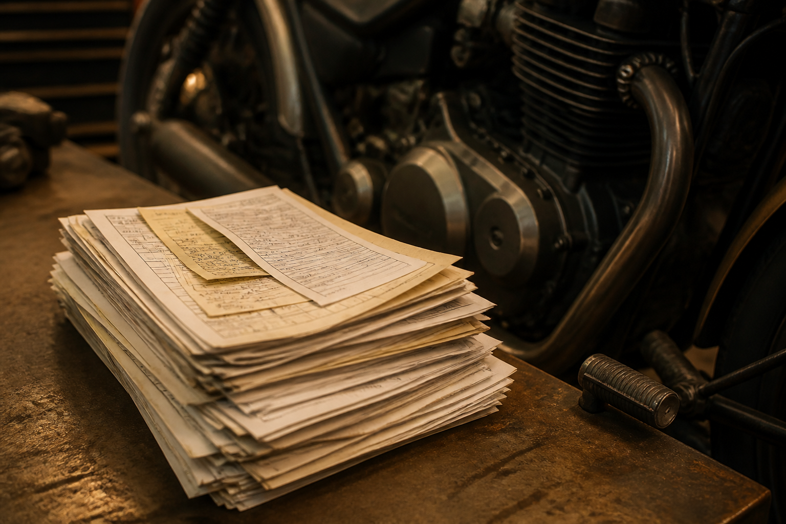 Motorcycle maintenance records supporting trade value in Miami