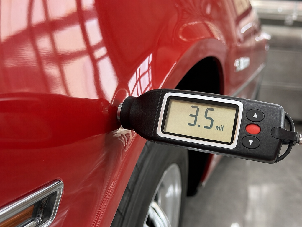 Paint depth measurement before classic car paint correction