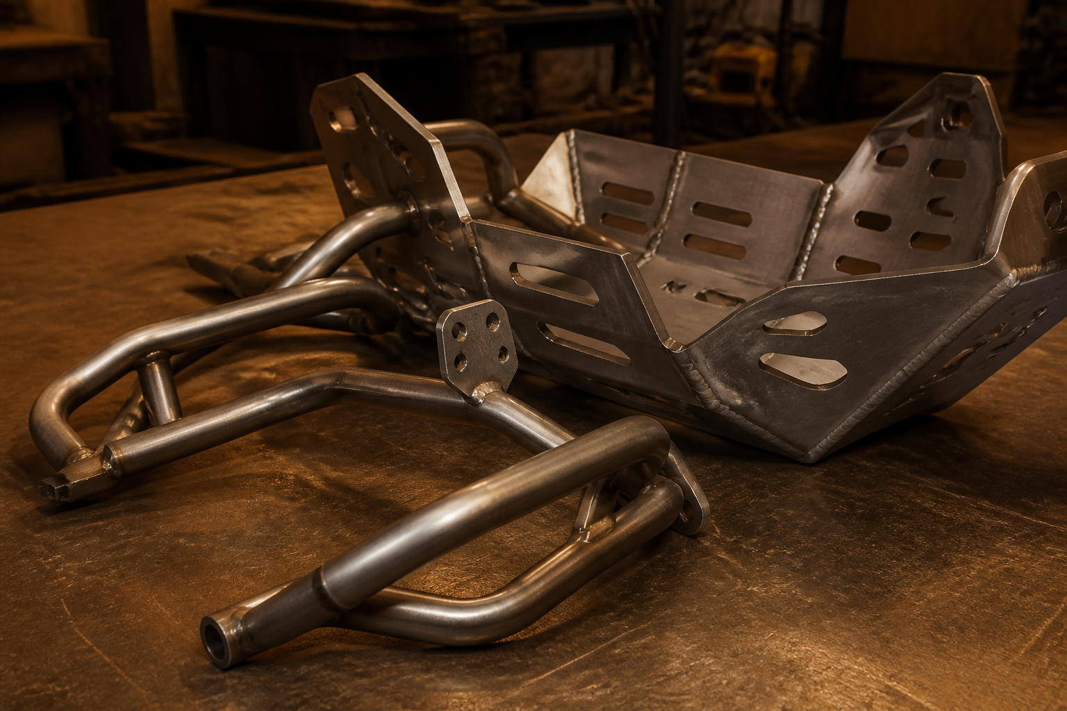 Custom ADV skid plate and crash bar fabrication in Miami