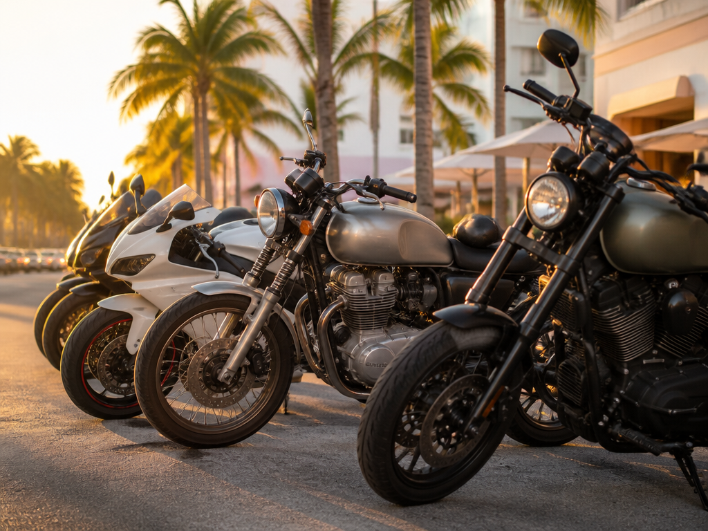 Motorcycles of every kind in Miami