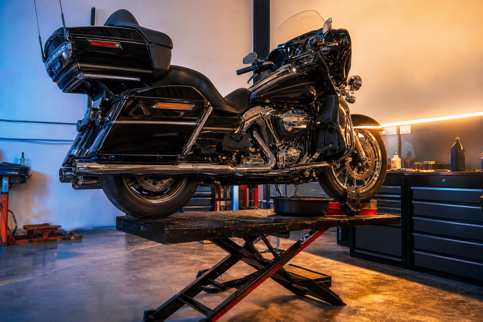 Touring motorcycle big-mile major service in Miami