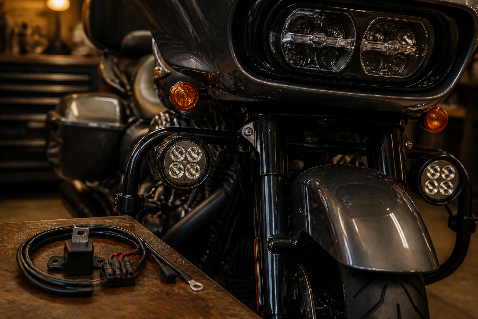 Motorcycle accessory and farkle wiring in Miami