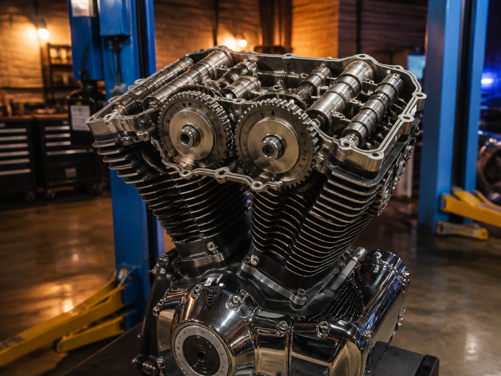 Harley performance cam install during a stage kit build in Miami