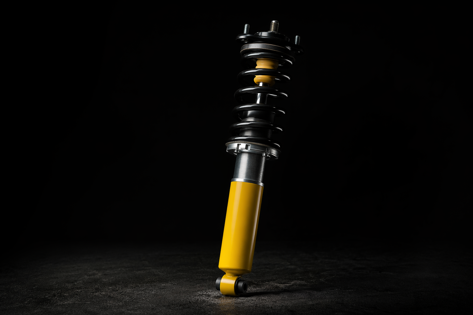 Bilstein coilover shock absorber with yellow body