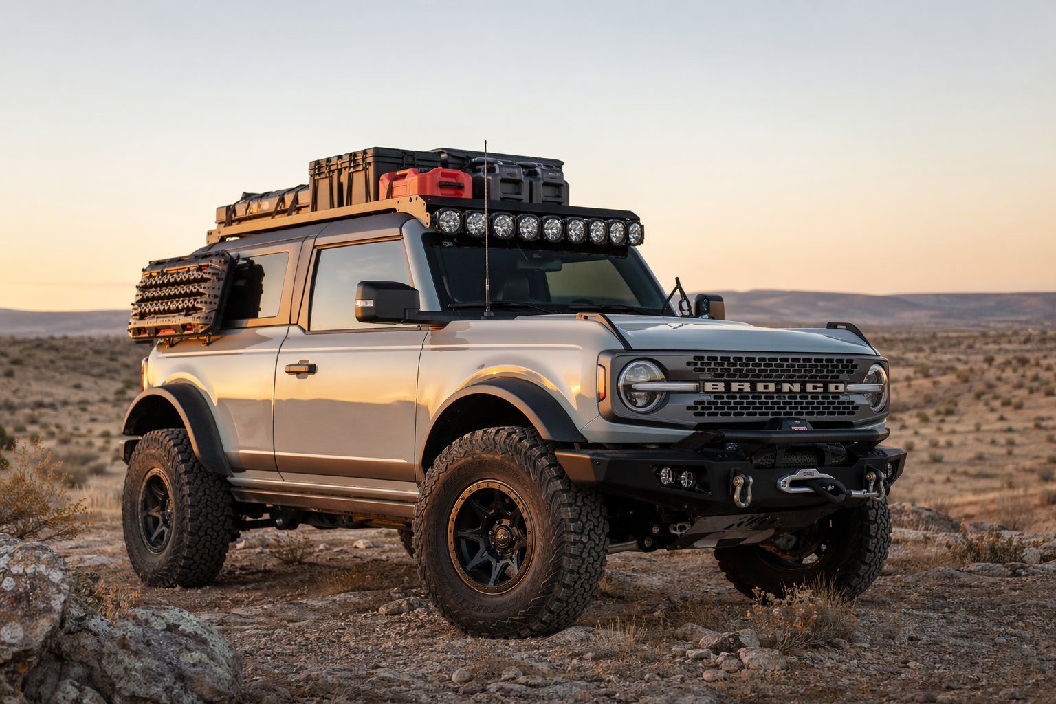 2023 Ford Bronco Badlands — 3 inch lift wheels and LED bar build