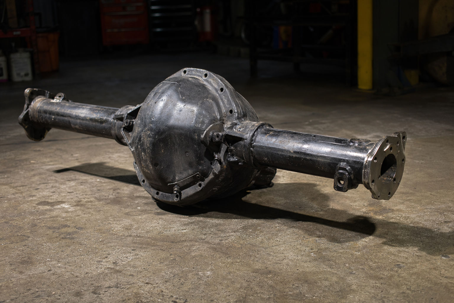 Dana 60 axle housing on shop floor