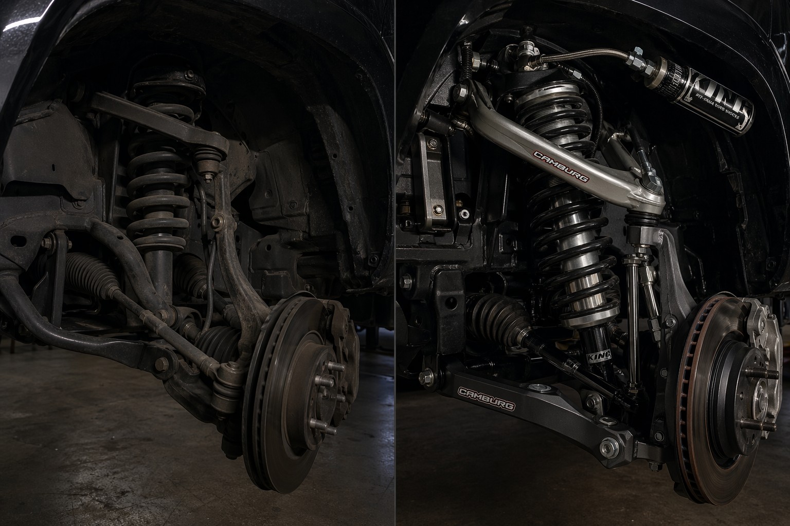 Before and after suspension transformation