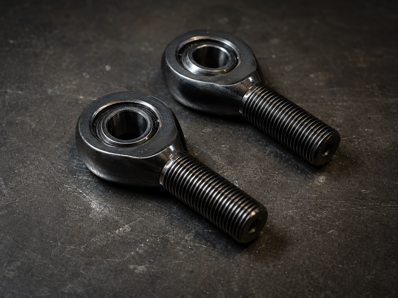 Heim joint rod end hardware used in four-link and long arm suspension fabrication