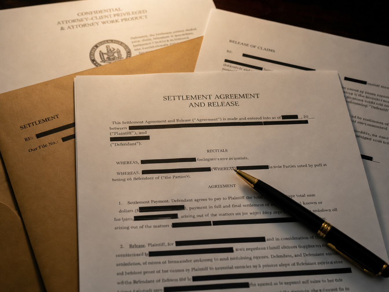 Legal settlement documents