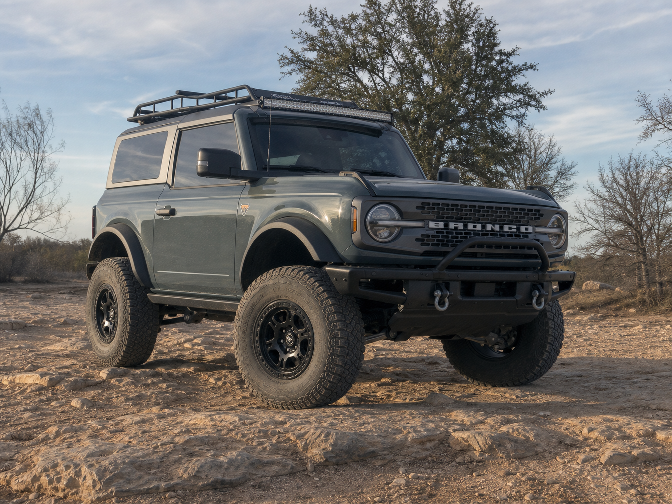 2023 Ford Bronco Badlands — 3 inch lift LED bar and wheels build