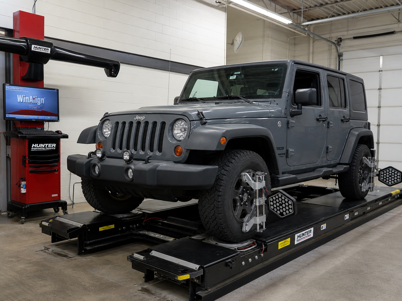 4-wheel alignment rack on every Jeep lift install