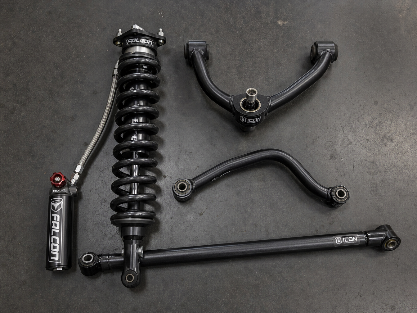 Jeep suspension lift kit coil springs and control arms