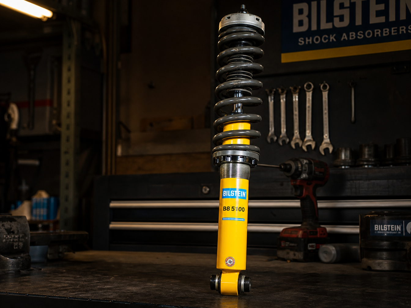 Bilstein B8 5100 coilover shock absorber with yellow body for Jeep JK