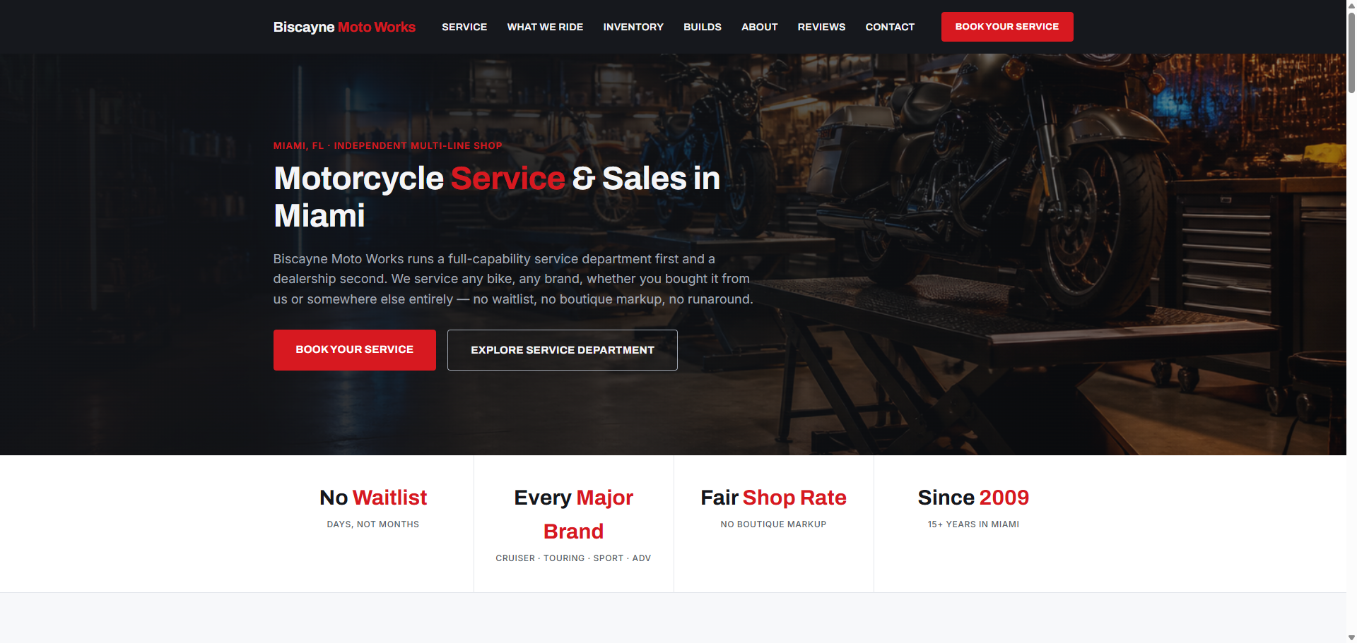 Biscayne Moto Works hero
