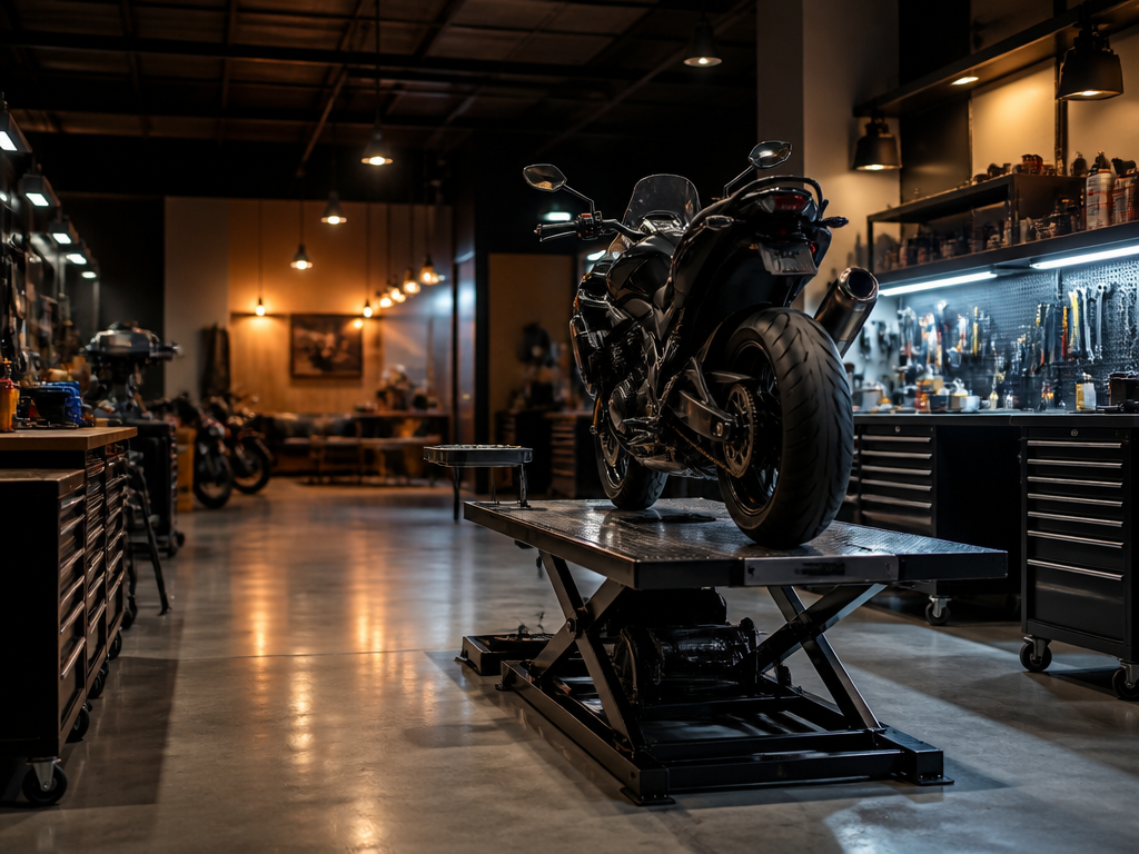 Inside the Biscayne Moto Works service department in Miami