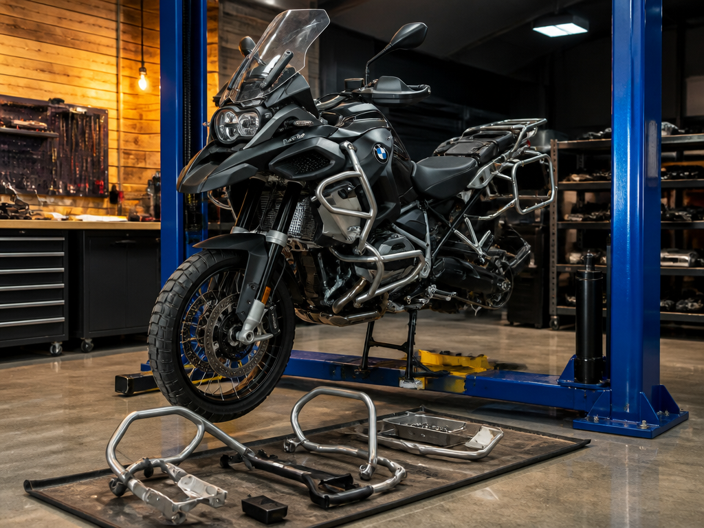 BMW GS Adventure build detail in Miami