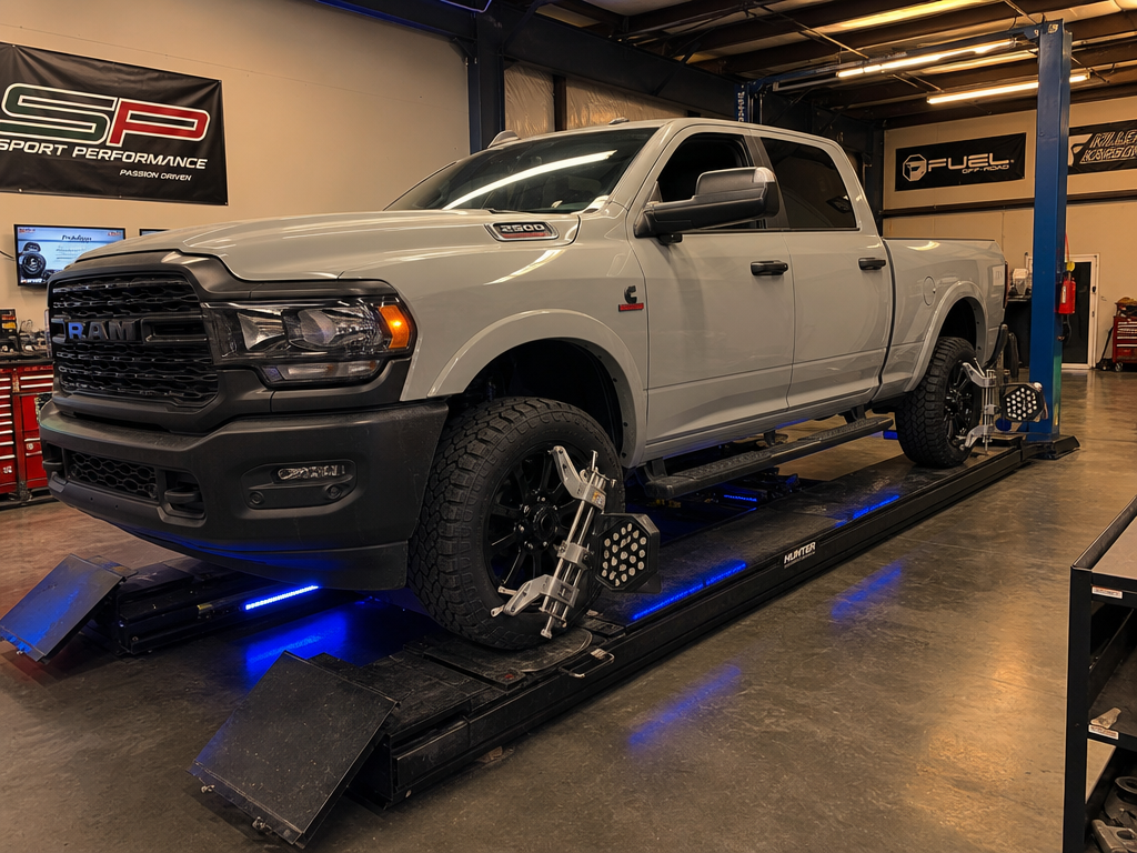 Diesel truck leveling kit alignment Houston