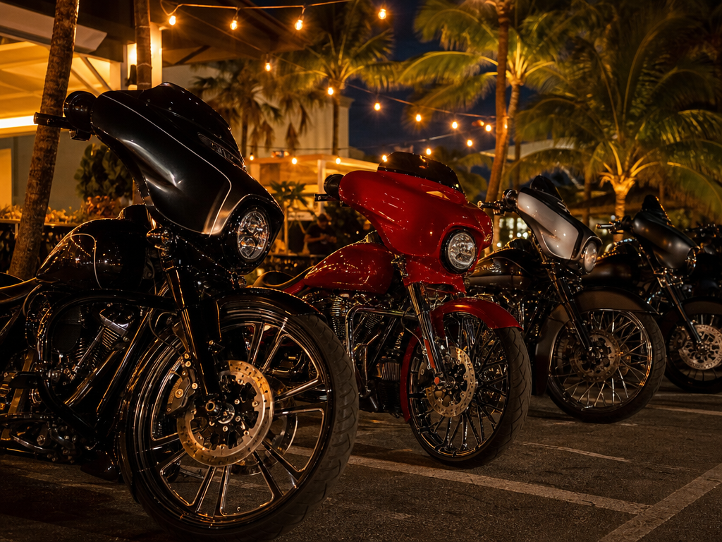 Baggers at a Miami bike night