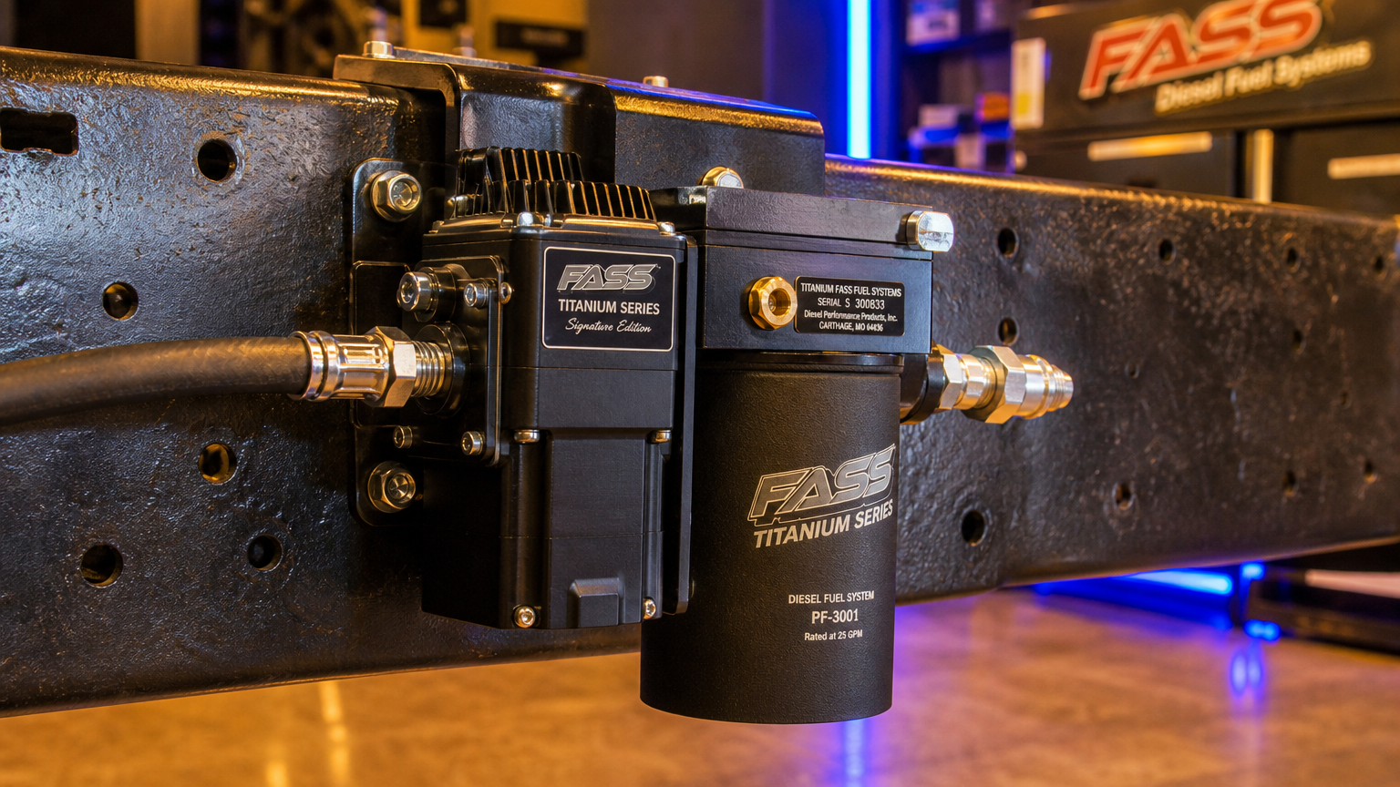 FASS Titanium fuel lift pump installed diesel truck Houston Drop Forged Diesel