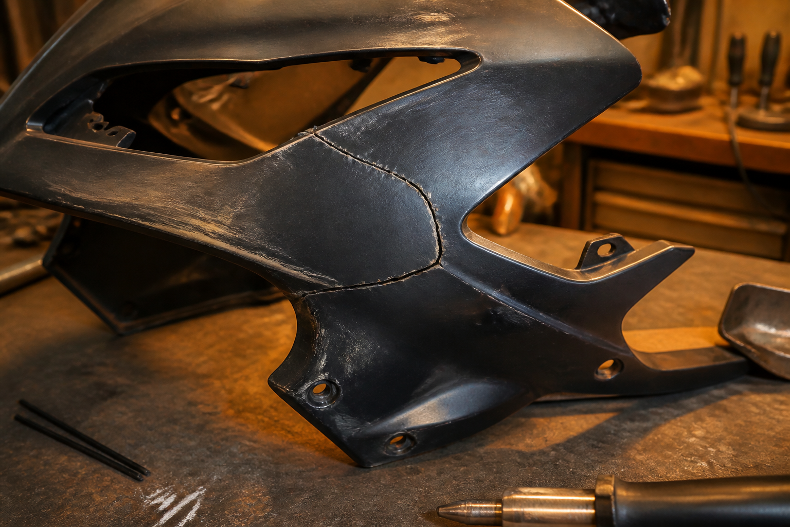 Motorcycle fairing and bodywork repair in Miami