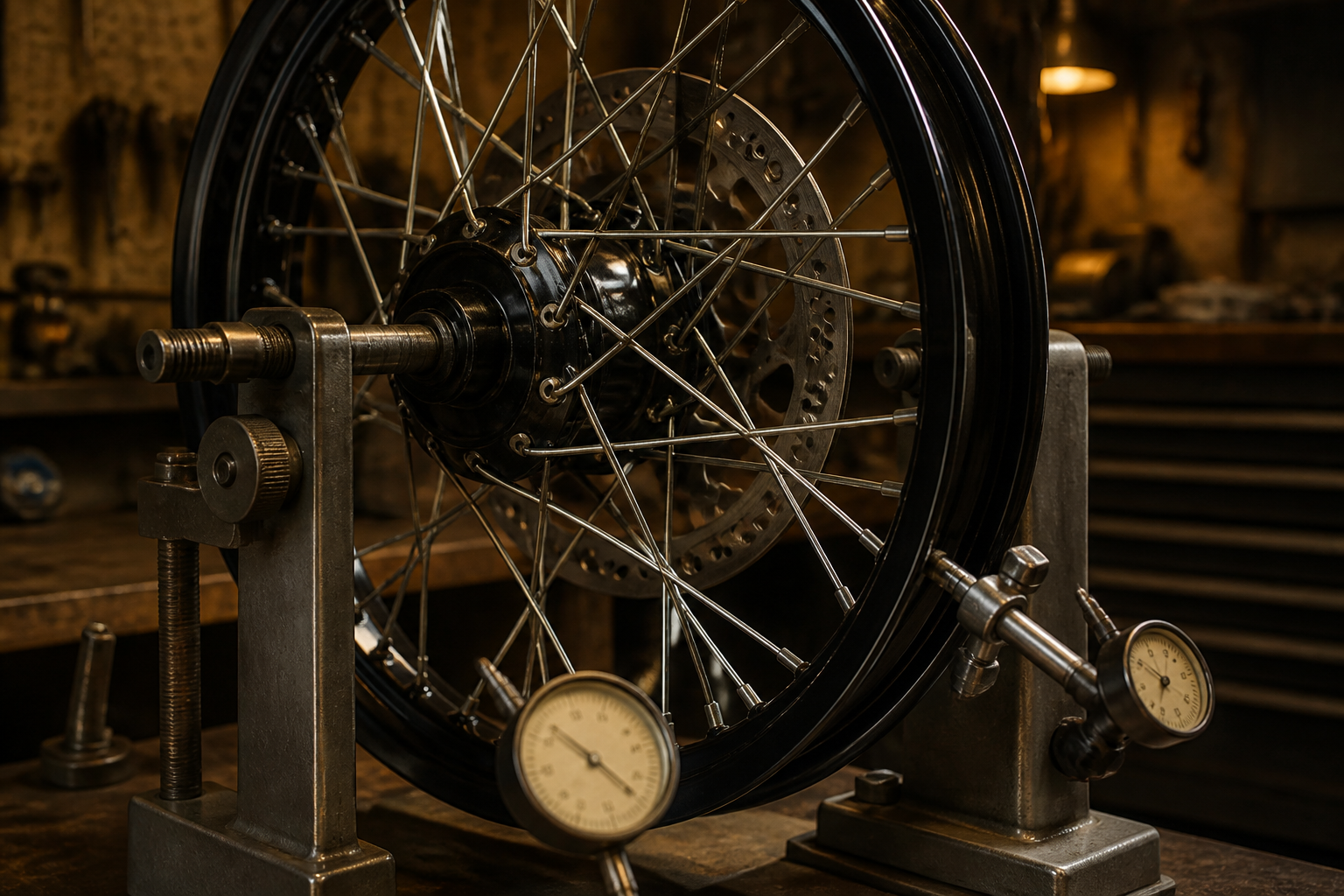 Motorcycle wheel truing and balancing in Miami