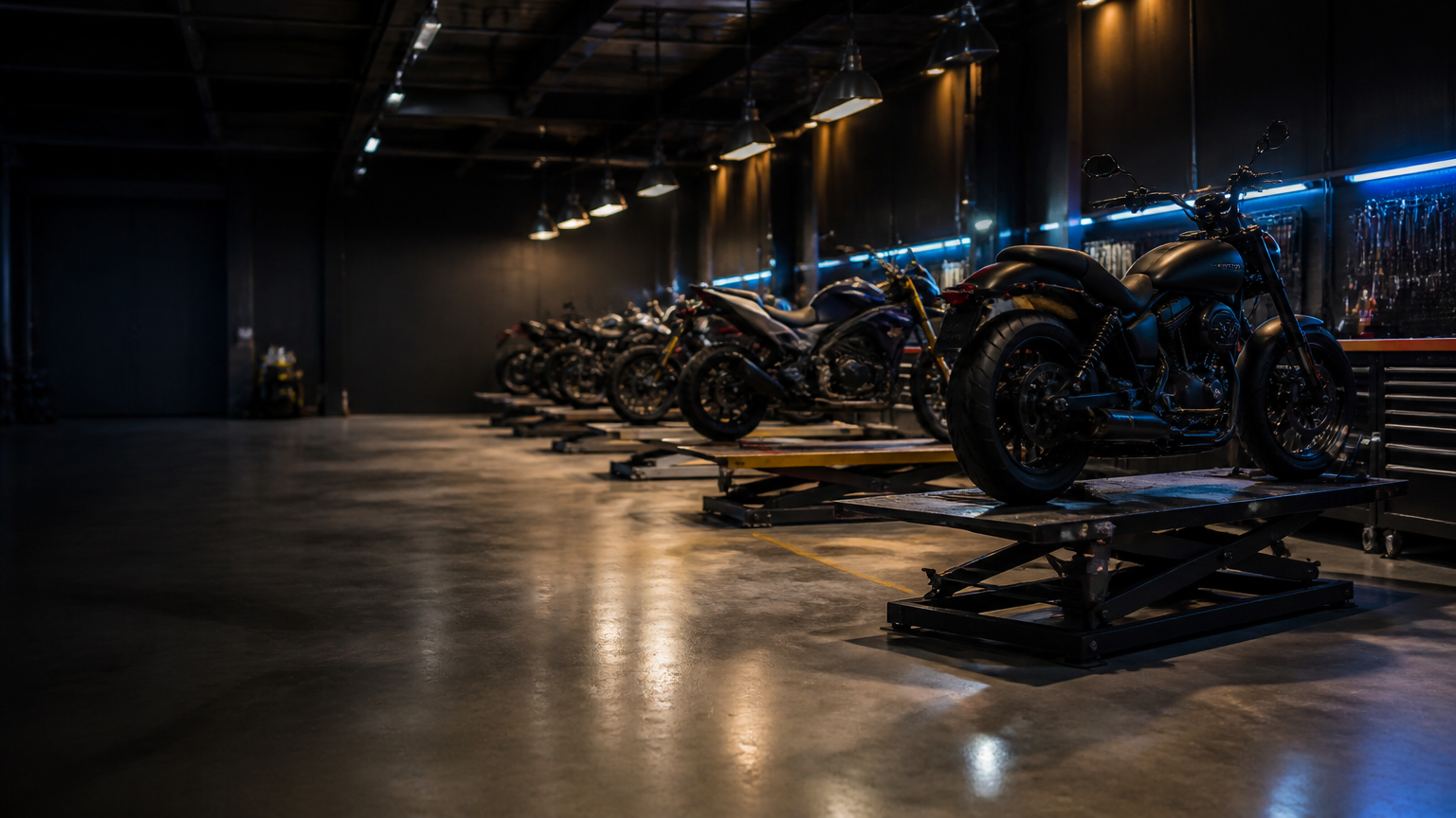 Motorcycle service department in Miami at Biscayne Moto Works
