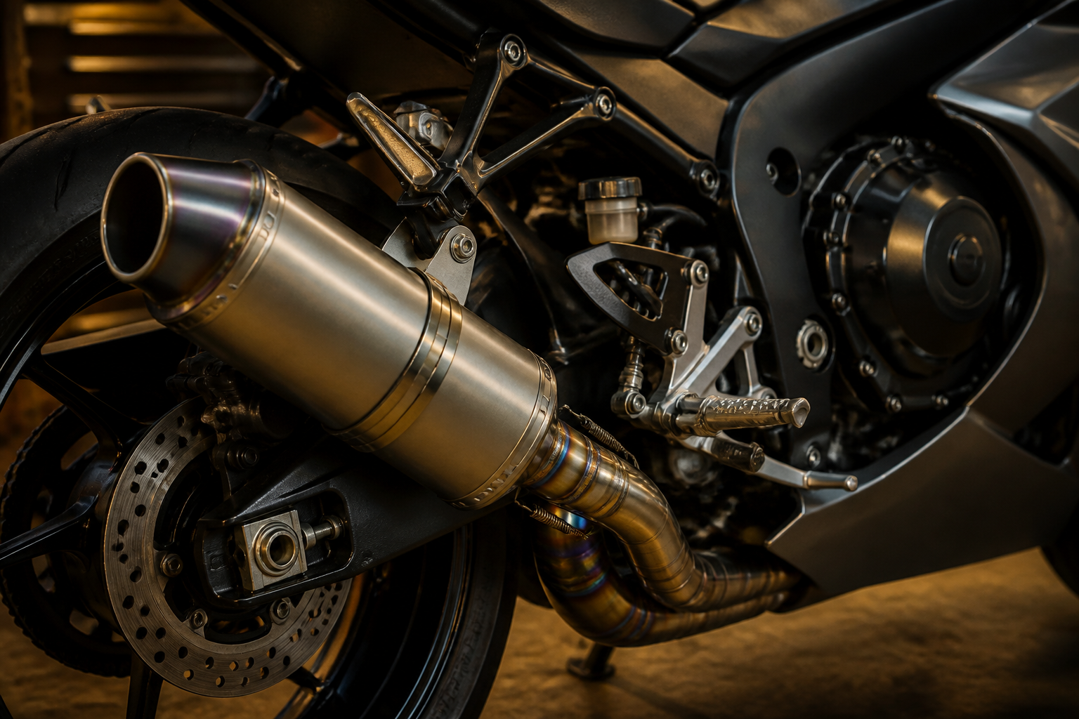Suzuki GSX-R exhaust install in Miami