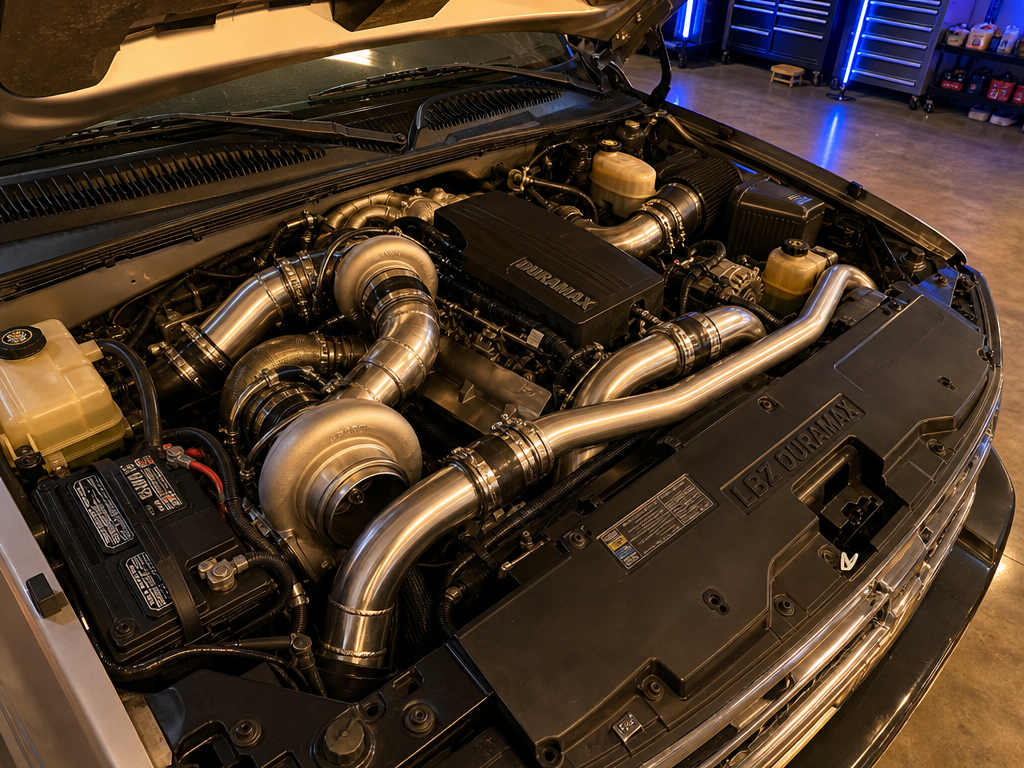 LBZ S400 compound turbo engine bay Houston
