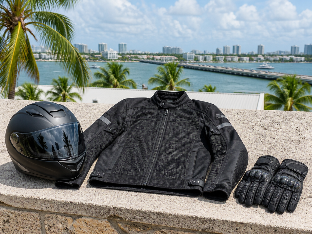 Gearing up for Miami heat on a motorcycle