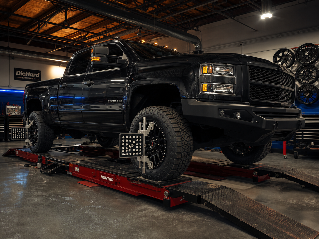 Diesel truck alignment after wheel install Houston