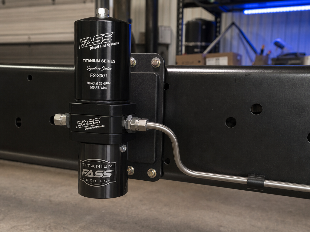 FASS lift pump installation diesel truck frame rail