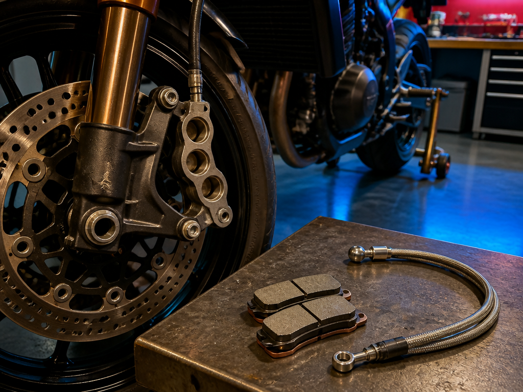 Motorcycle brake caliper and pad service in Miami