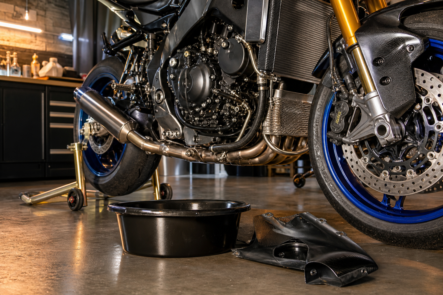 Sport bike track-day prep in Miami