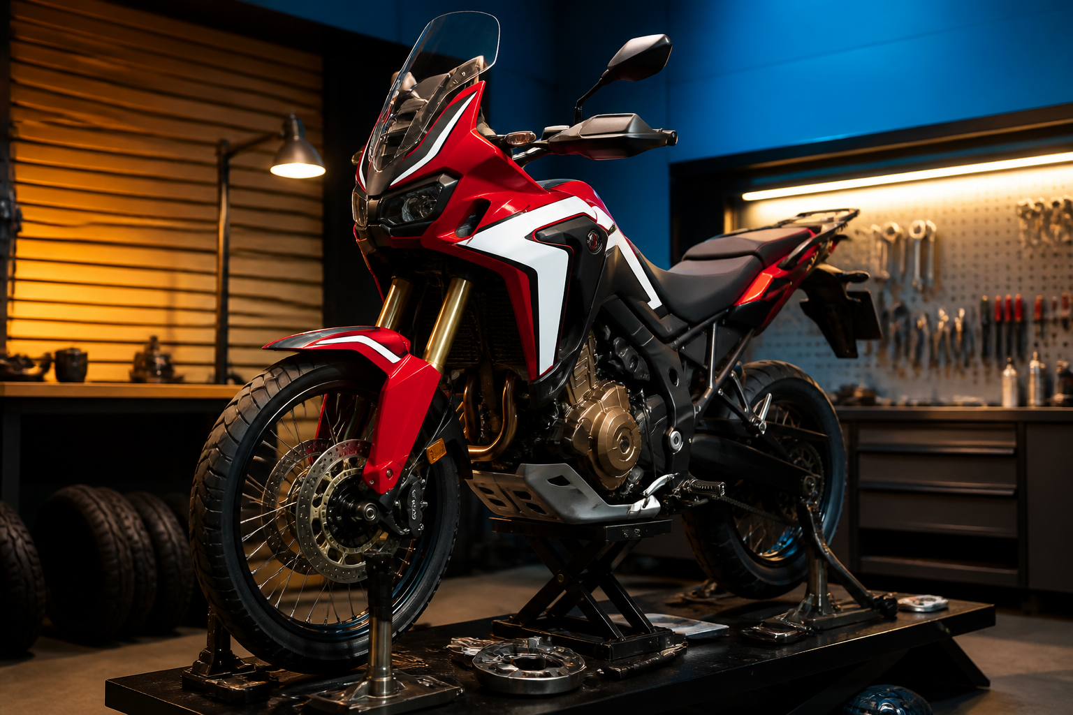 Africa Twin tubeless setup in Miami