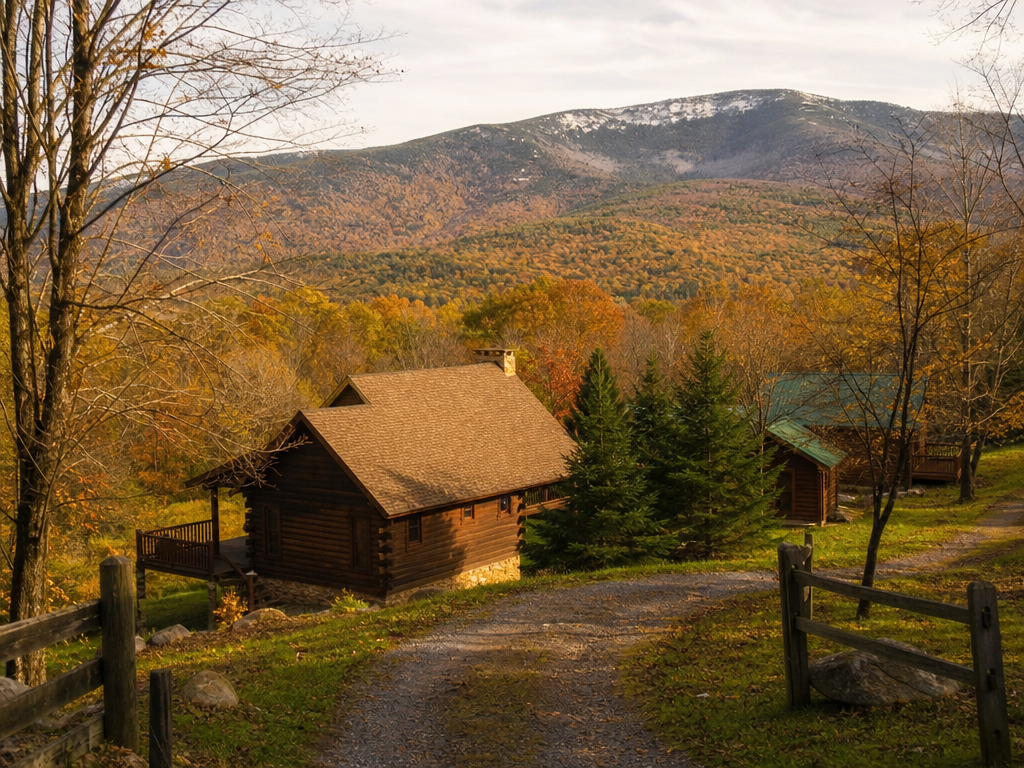 Mountain cabins below Roan Mountain, Tennessee