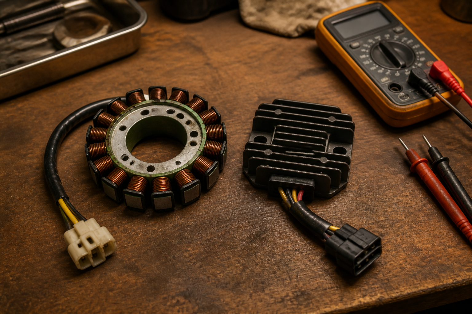 Motorcycle charging system stator and regulator testing in Miami
