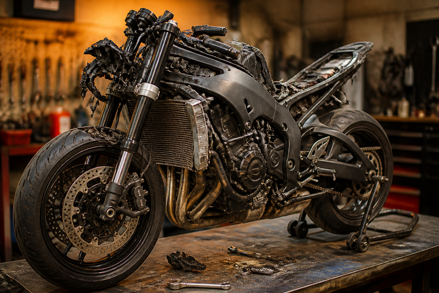Kawasaki Ninja ZX crash repair in Miami